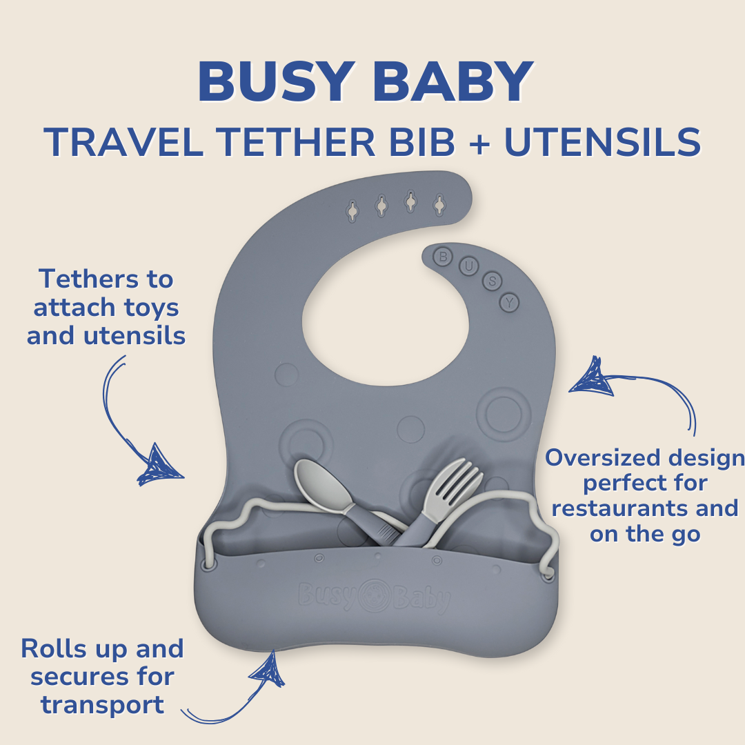 Bungee Bib - Busy Baby Pewter