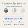 Recommended surfaces for Busy Baby food grade silicone mats
