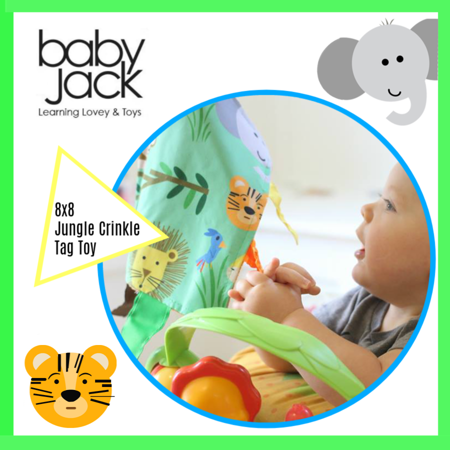 Crinkle Sensory Lovey with Tags Baby Jack Busy Baby