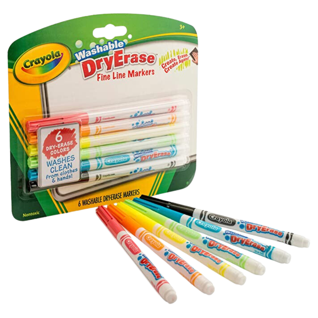 Crayola Washable Dry-Erase Fine Line Markers, 12 Classic Colors NonToxic  Art Tools for Kids & Toddlers 3+ - AliExpress
