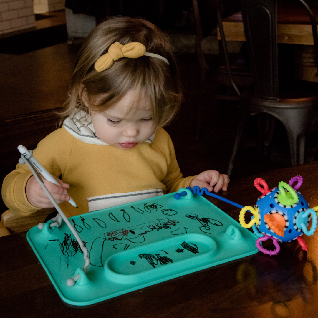 Busy Baby Silicone Mat with Toy Straps