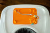 orange busy baby mat with Toy Winkel Monkey Rattle & Sensory Teether