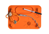 orange busy baby mat with Toy Winkel Monkey Rattle & Sensory Teether